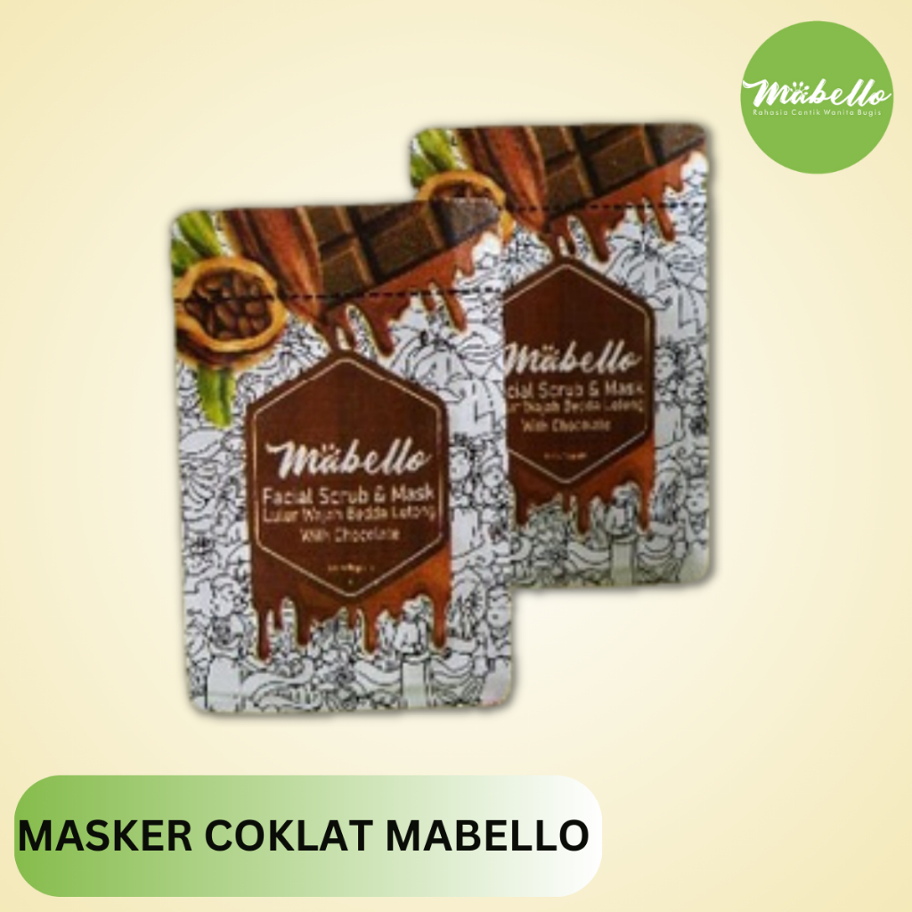 Mabello 巧克力面膜磨砂面膜有助於收縮毛孔和黑頭 BPOM