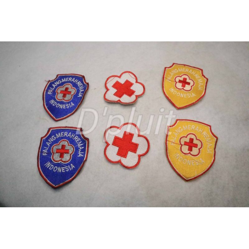 Merah 床 BADGE LOGO PMI 紅十字印度尼西亞全刺繡材料