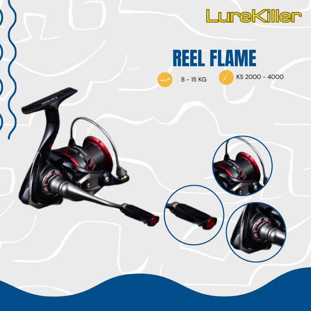 Lurekiller FLAME KS2000 KS4000 釣魚線輪碳材料電動手柄免費 1 件線軸 RP006