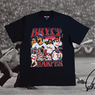 Bryce Harper 費城費城人隊 T 恤重量級棉精梳 16 年代 T 恤 MLB 復古盜版
