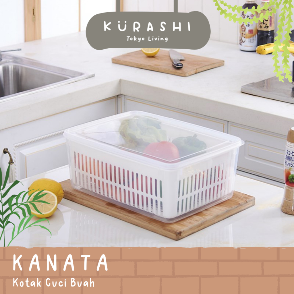 Kanata Box And Fresh Drainer 簡易美學食物儲存食物排水容器冰箱多功能蔬菜排水收納盒極簡水果排