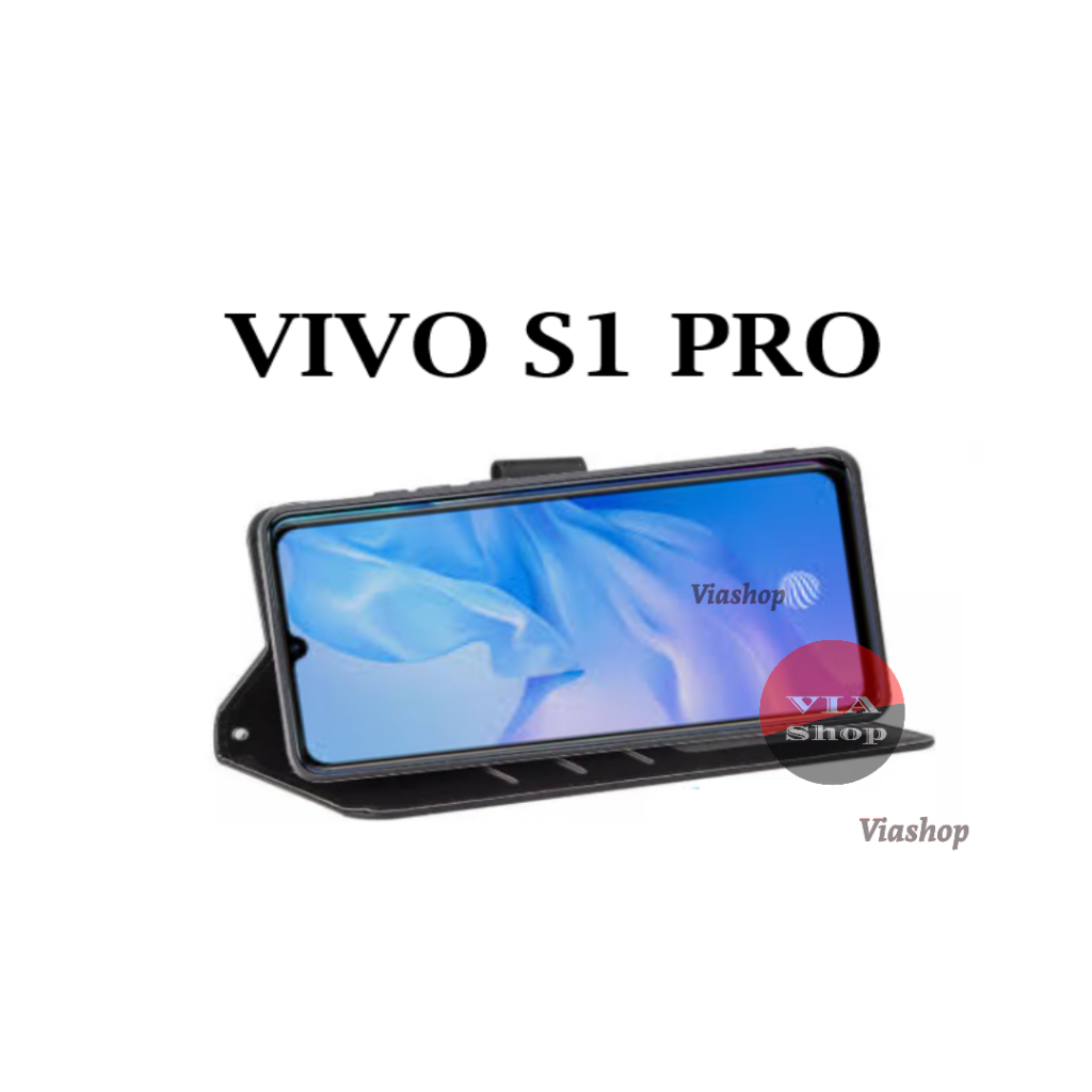 翻蓋保護套 FOR VIVO S1 PRO PREMIUM 合成皮革錢包保護套翻蓋皮套