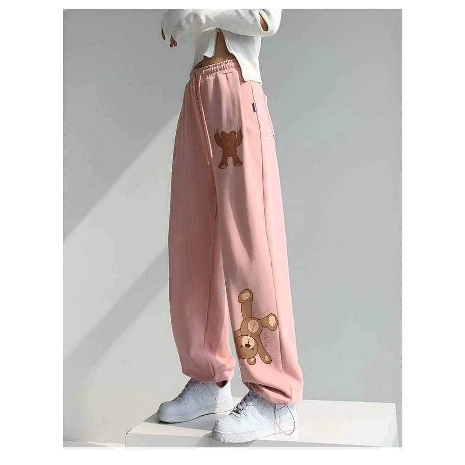 4539 女式長褲 FLYING LOOSE BEAR PANTS Jogger PANTS 女式韓版當代