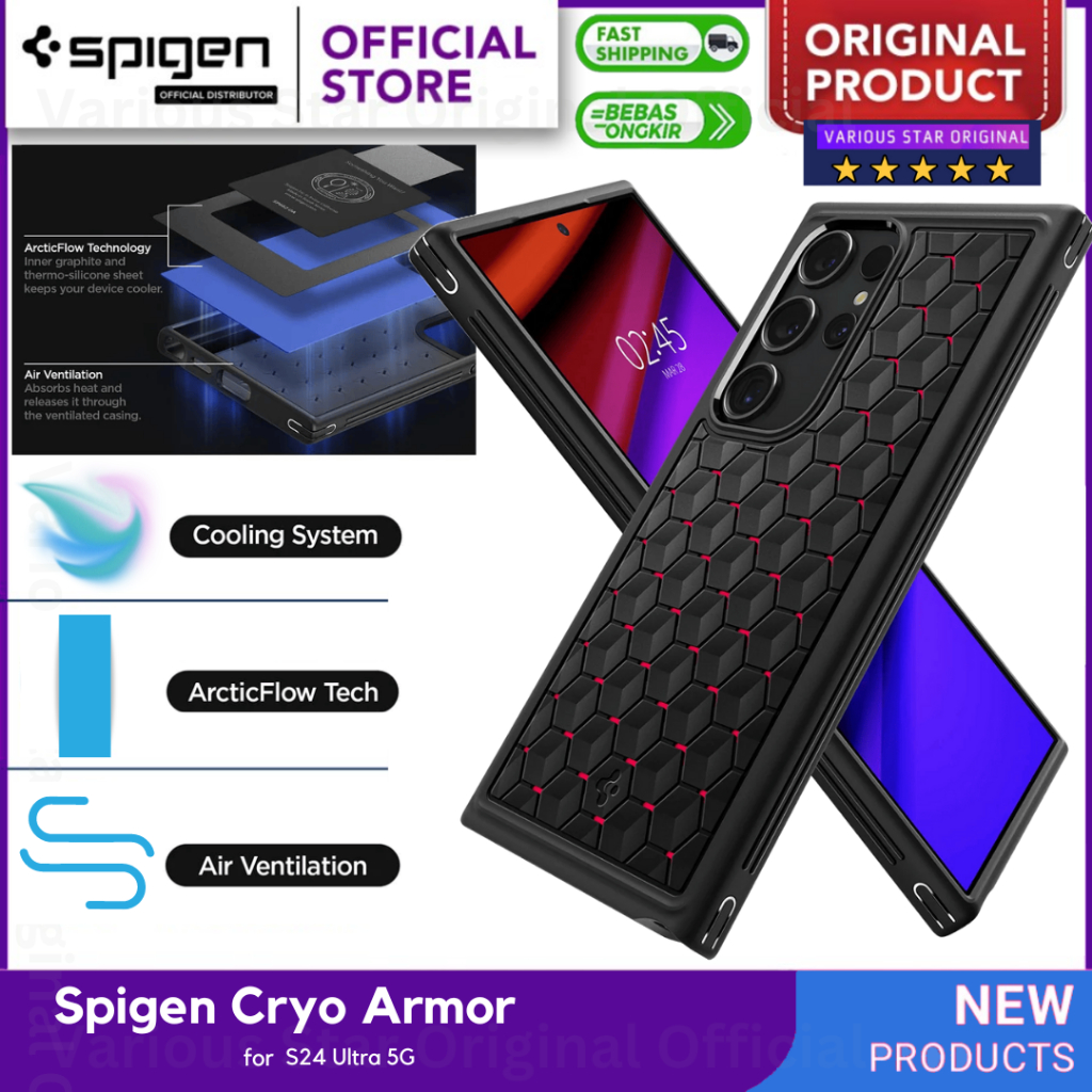 SAMSUNG 原裝外殼三星 Galaxy S24 Ultra 5G 2024 Spigen Cryo Armor 遊戲