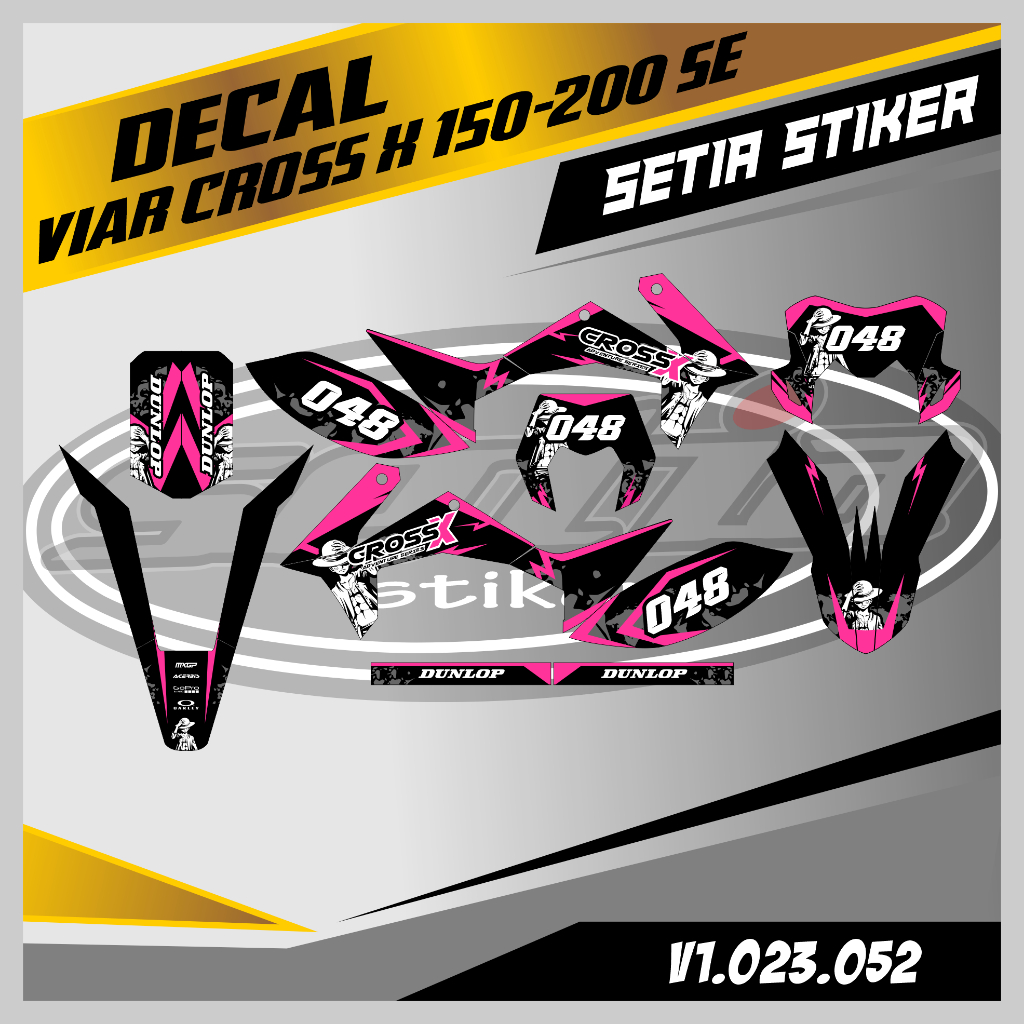 Hitam 貼花 VIAR CROSS X 150-200 SE 黑色洋紅色 SUPERMOTO TRAIL 全新定制免