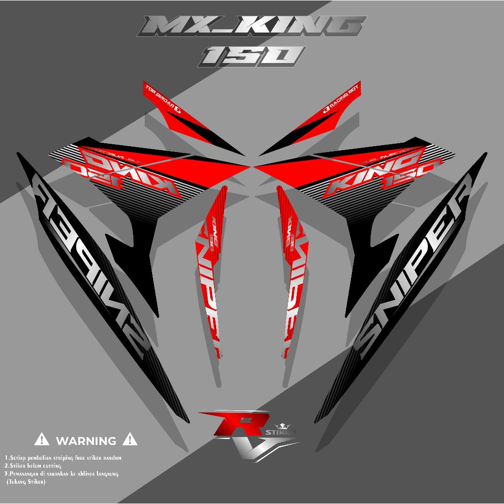 Mx-king 150 摩托車貼紙/MX-KING 150 STRIPING/MX-KING 最新狙擊手圖案條紋