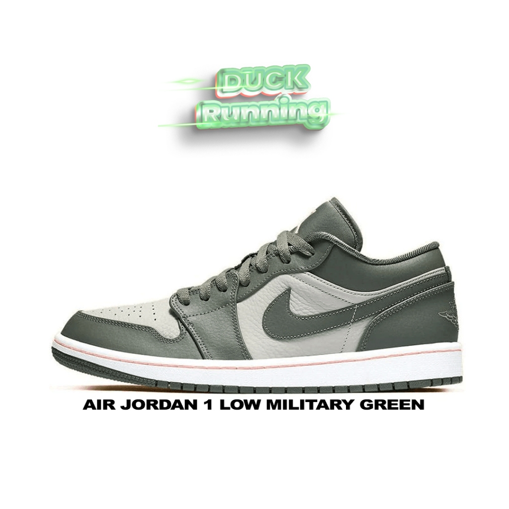耐吉 耐克 Air Jordan 1 Low 軍綠色 Sepatu