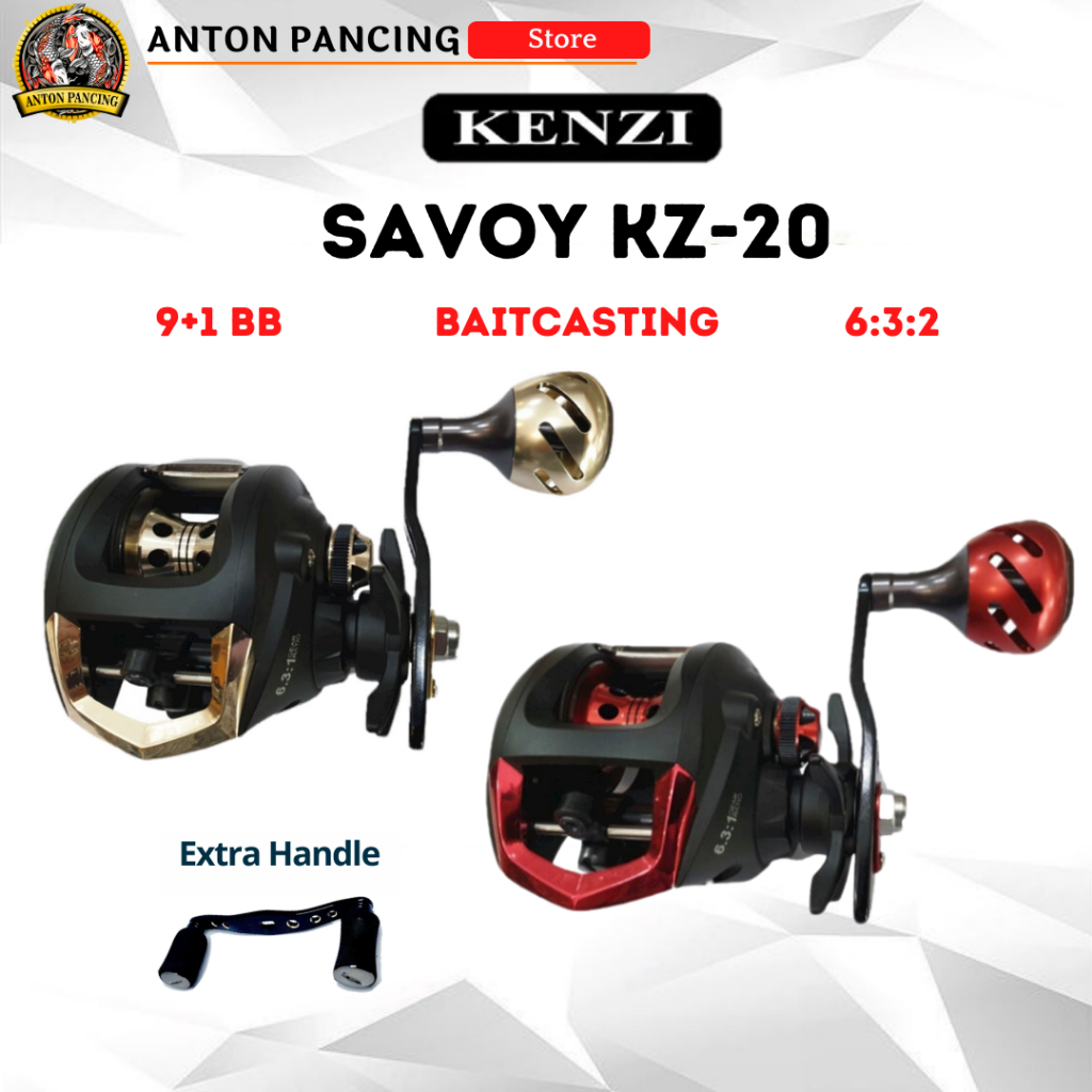 釣魚線輪 Kenzi Savoy KZ-20 額外手柄 9+1 滾珠軸承鑄造跳汰拖曳 15kg