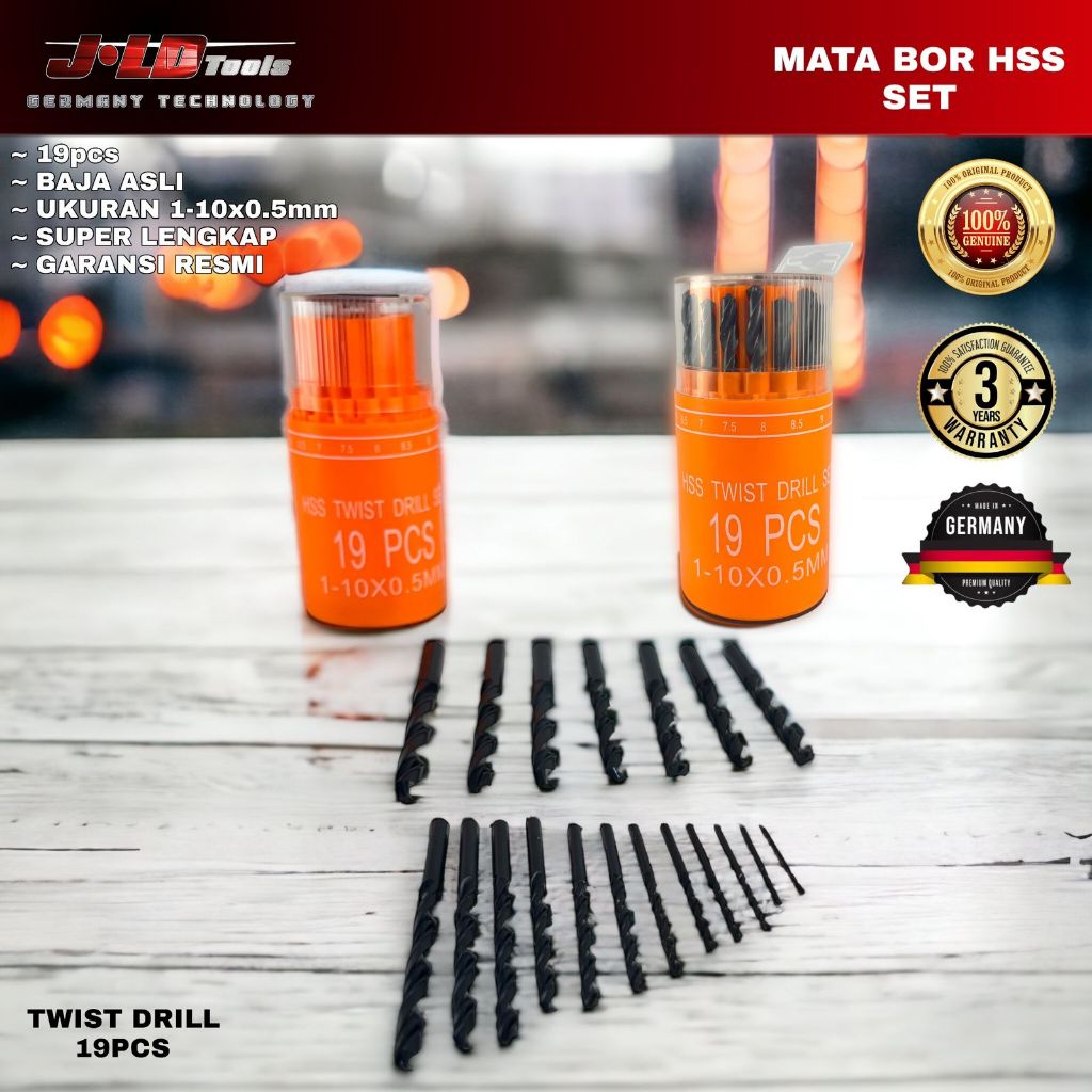 Mata KAYU 孔鋸鑽頭套裝 HSS 鐵 19 件橙色超鋒利適用於鐵木等 1195