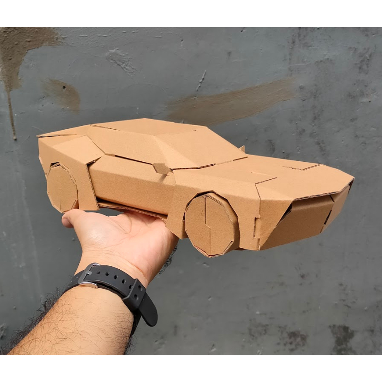 Cardboard Craft Pattern no.2094 賽博朋克風格肌肉車轎車