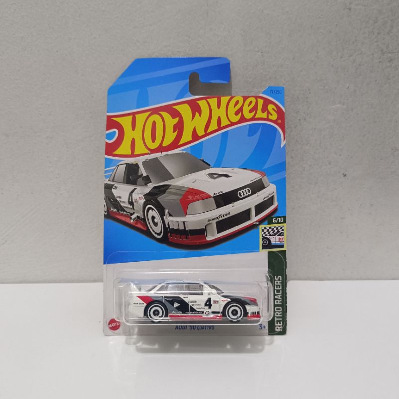 Putih Hotwheels 奧迪 90 QUATTRO 白色 4 復古賽車兒童玩具