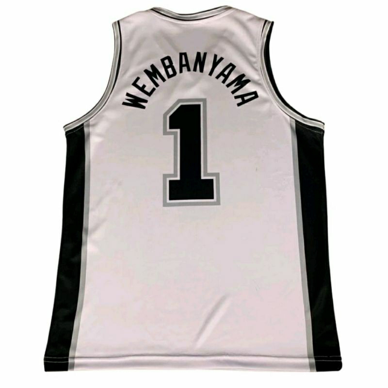 Victor Wembanyama San Antonio Spurs 籃球球衣 1 NBA HPutih 白色上衣 T