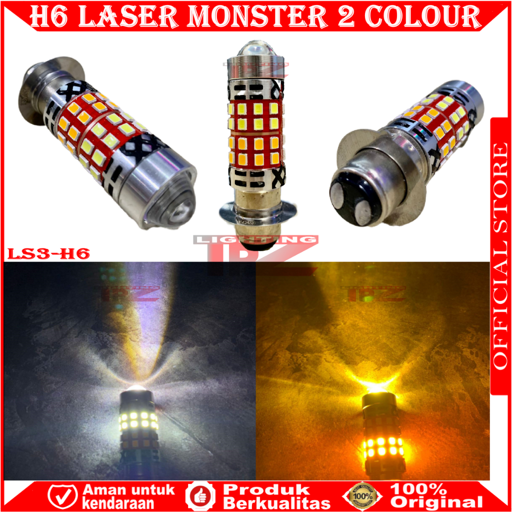 原裝 H6 LASER LS3 MONSTER LED 摩托車 H6 LASER 2 色 LED H6 LASER 摩托