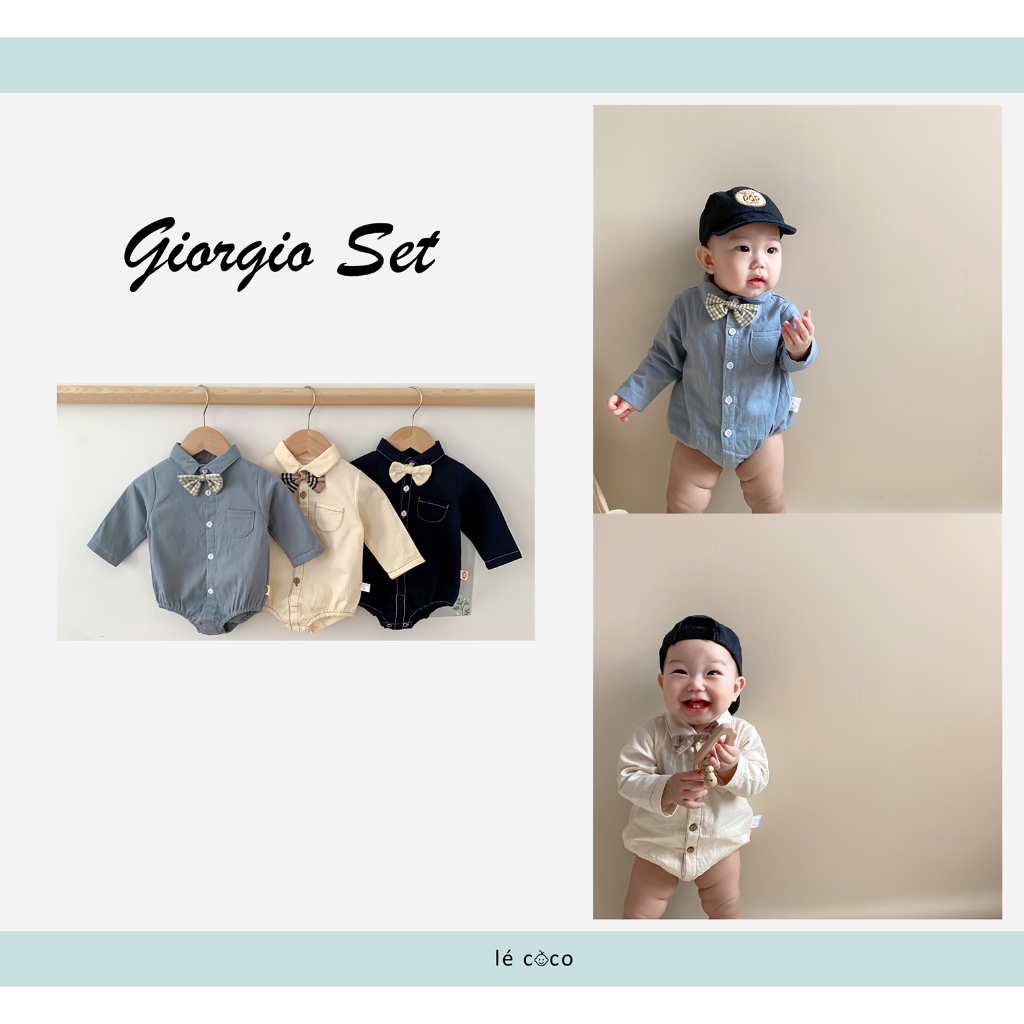 Lecoco 男嬰衣服套頭衫套裝兒童 Giorgio 套裝