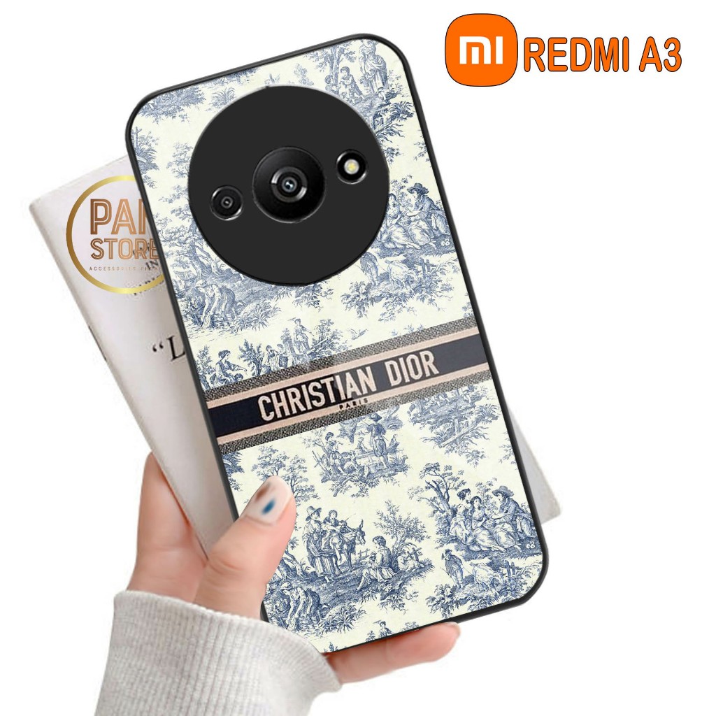 XIAOMI 軟殼玻璃殼小米 Redmi A3 最新 2024 年全覆蓋相機保護膜手機圖案