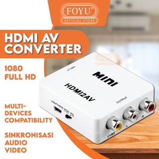 Hdmi Hdmi 到 RCA AV 轉換器視頻音頻高清 1080p 分辨率迷你盒適配器連接器電視筆記本電腦 HDMI2