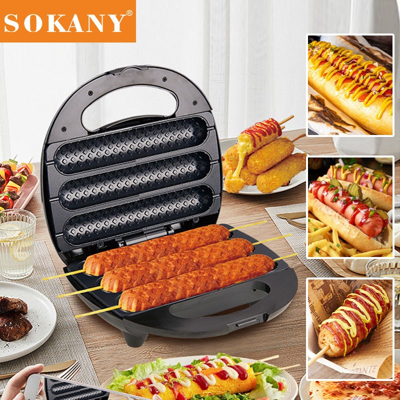 Mesin Sokany 750W 不粘華夫餅模具熱狗機香腸機雞蛋香腸機
