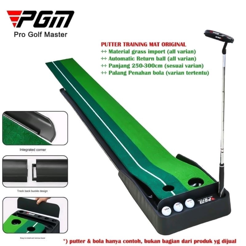 Pgm 推桿墊訓練器地毯練習推桿自動返回高爾夫球