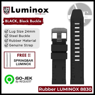 橡膠錶帶 Luminox 8830 Recon 24mm 黑色黑色帶扣官方原裝