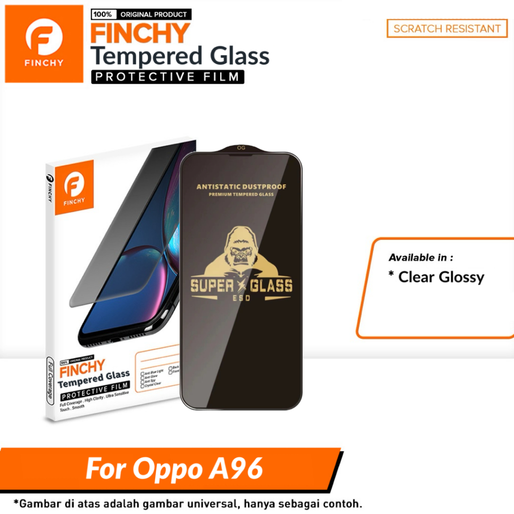 Finchy 防刮 Oppo A96 高級鋼化玻璃金剛玻璃