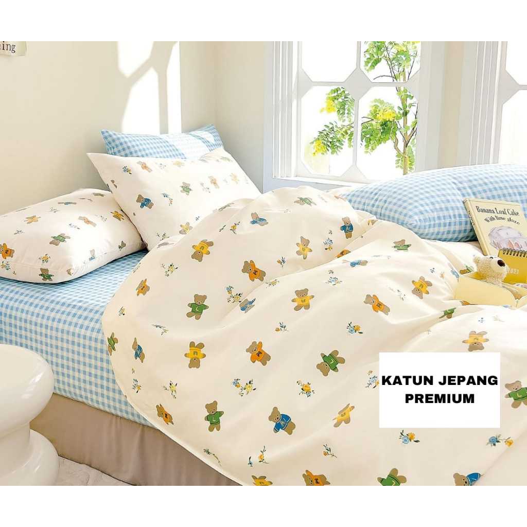 Katun 床罩套裝日本棉床單高級兒童圖案單人尺寸 90x200 100x200 120x200 柔軟軟床單 KJA25