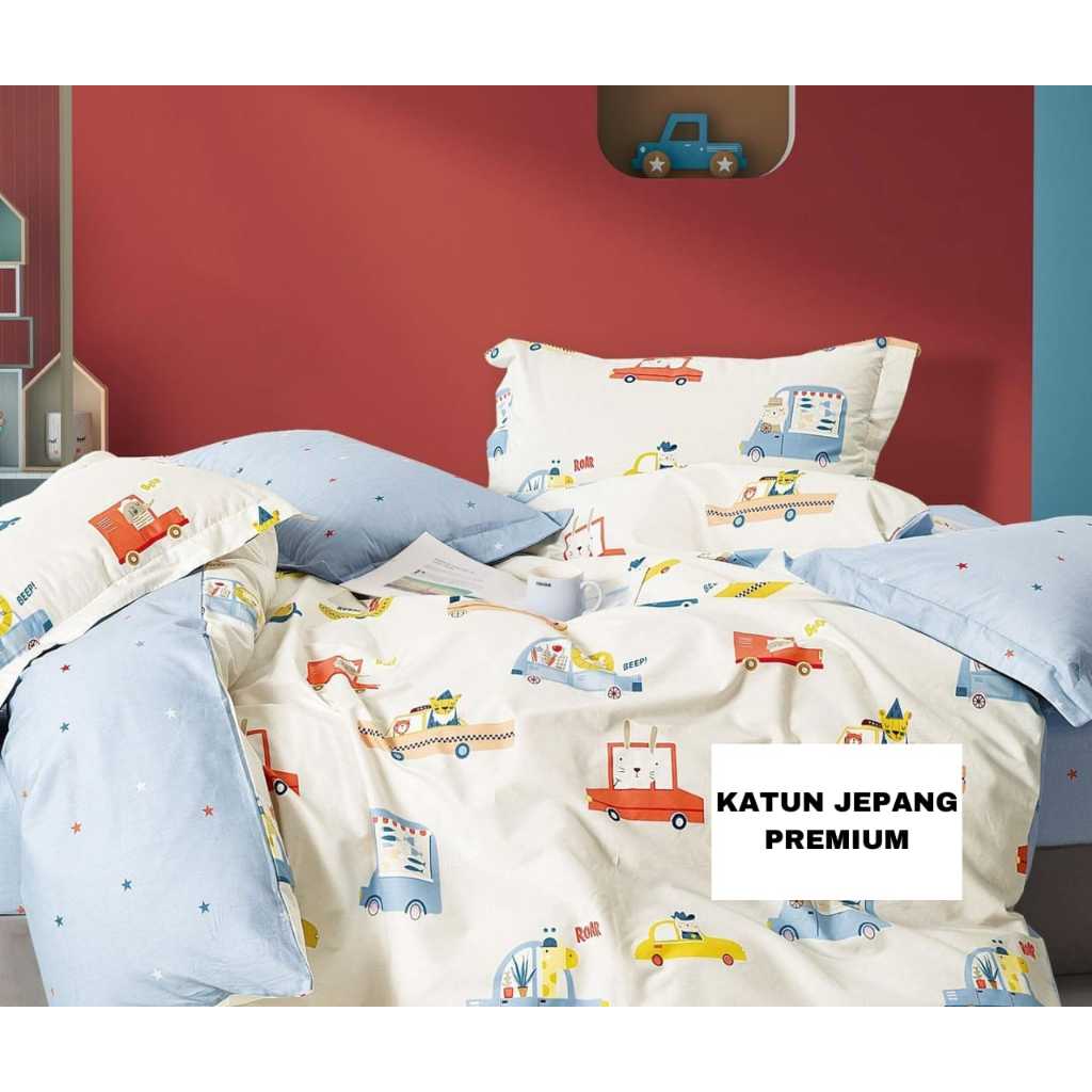 Katun 床罩套裝日本棉床單高級兒童圖案單人尺寸 90x200 100x200 120x200 柔軟軟床單 KJA28