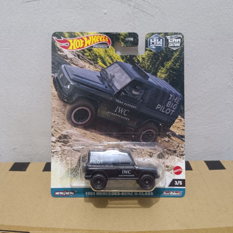 Hitam Hotwheels PREMIUM 1993 MERCEDES-BENZ G 級變體黑色輪胎 HW 越野車文