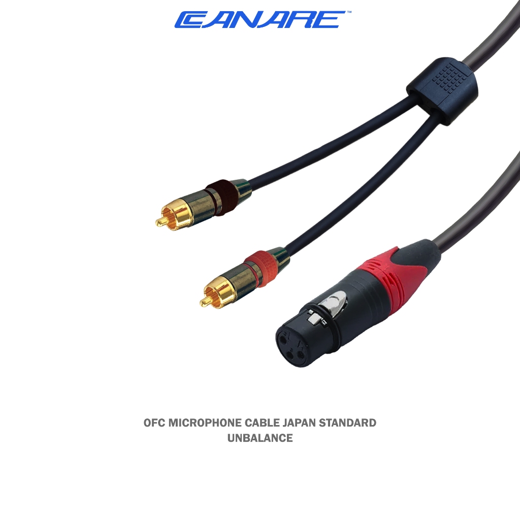 Canare 音頻電纜混音器插孔 1x 插孔佳能 XLR 母頭轉 2x RCA 日本標準