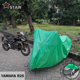 山葉 Hijau 雅馬哈 R25 摩托車罩純綠色 PREMIUM 摩托車罩