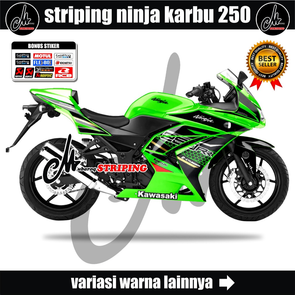 KAWASAKI Ninja 摩托車條紋貼紙 250 化油器