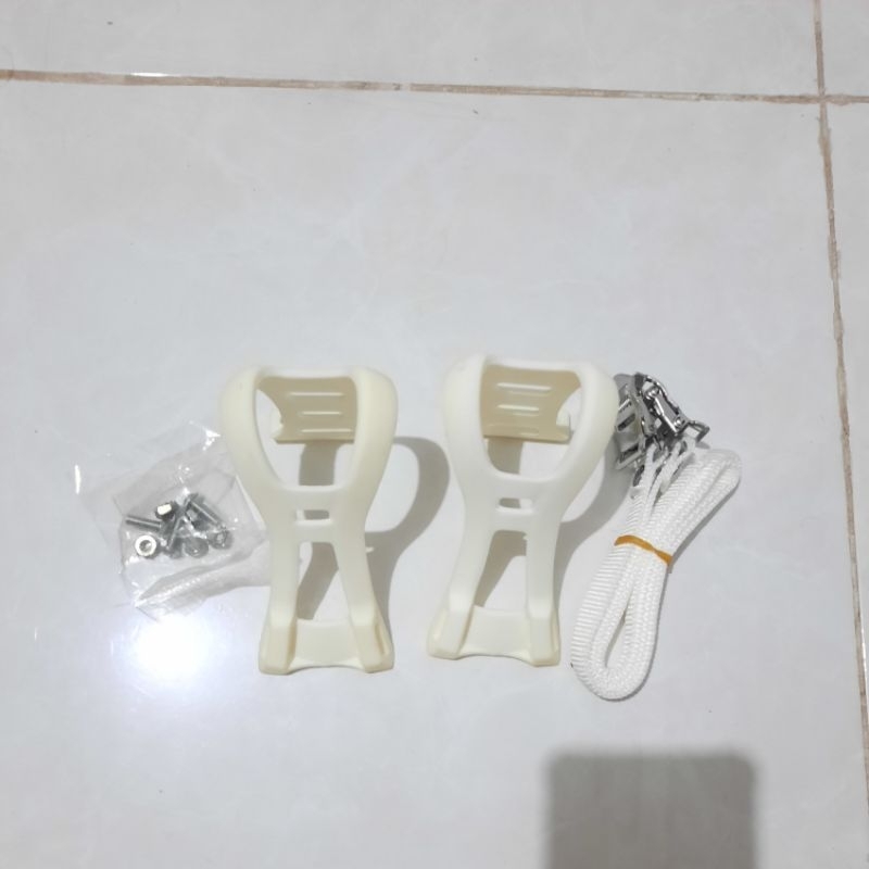 Putih Wellgo 自行車踏板帶防滑帶腳趾夾白色