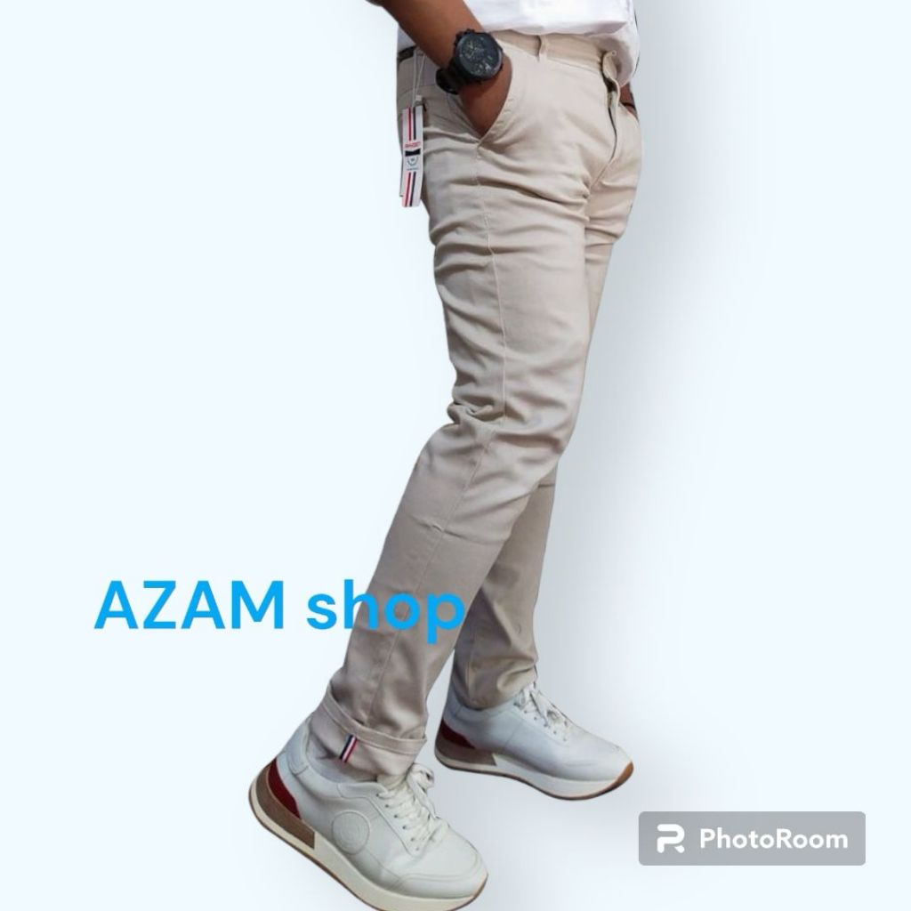 Katun HITAM 最新款彈力街頭棉褲/拉鍊莫卡米色和黑色長褲