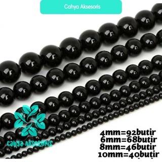 黑色 Onix Stone Beads 6mm 8mm 10mm 用於製作項鍊和手鍊
