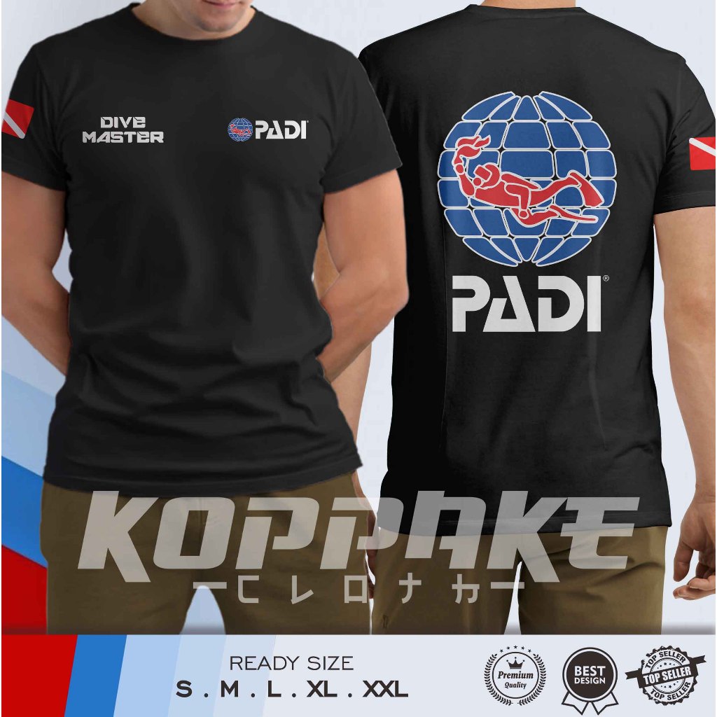 PADI 協會專業潛水說明 T 恤 DIVE MASTER Distro 衣服