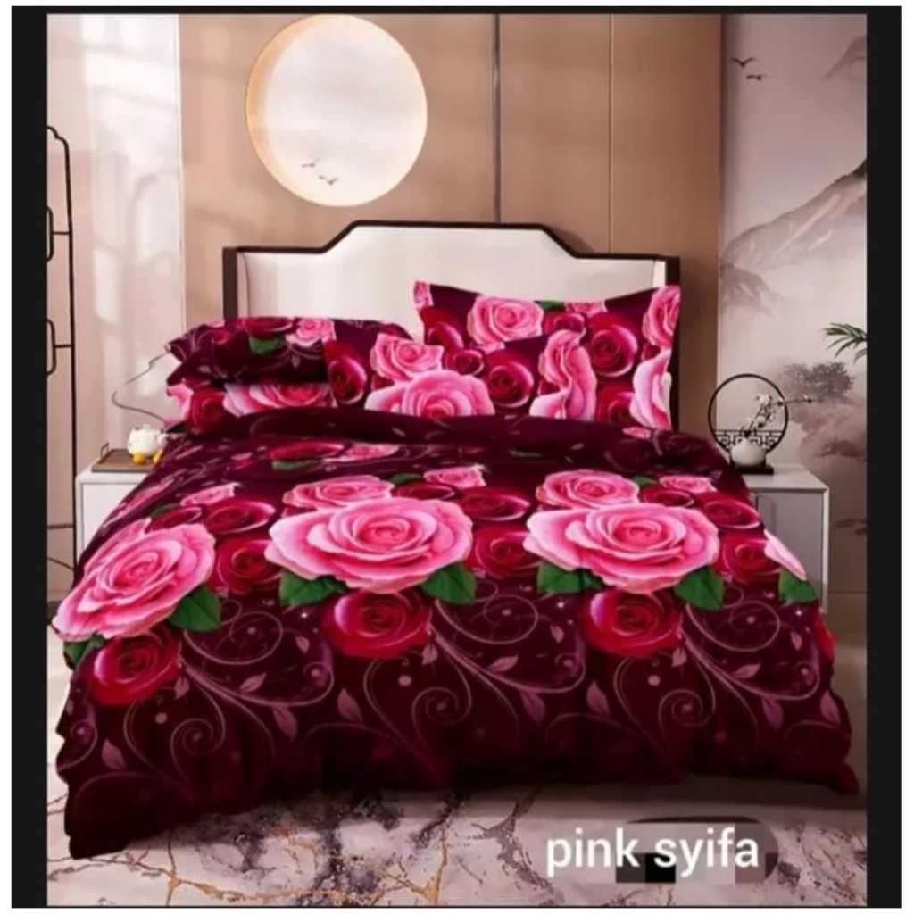 Katun 豪華 3d 花卉印花床單優質棉 180x200 160x200 120x200 1 套枕套枕套/高級自製美麗