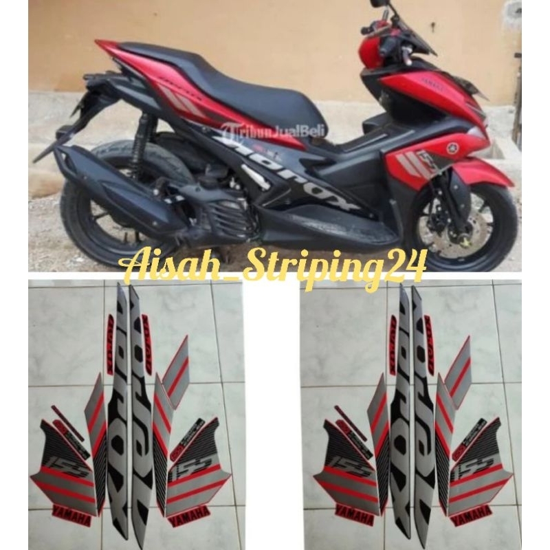 山葉 Merah 雅馬哈 AEROX VVA 150 2017 2018 摩托車車身裝飾條紋貼紙紅色
