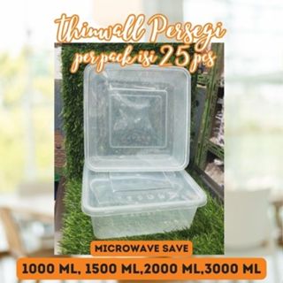 Square PER PACK SQUARE 塑料飯盒 1000ml 1500ml 2000ml 每包 3000ml