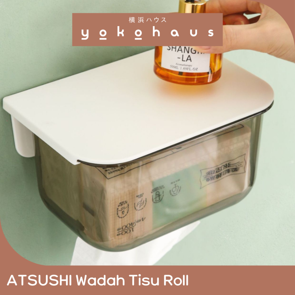 Yokohaus ATSUSHI透明紙巾架實用紙巾盒捲紙巾盒實用面巾紙盒美學衛生紙收納