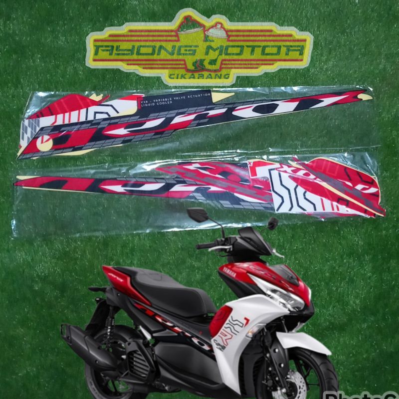山葉 Putih MERAH Striping Yamaha 新 Aerox 155 2023 紅白原裝