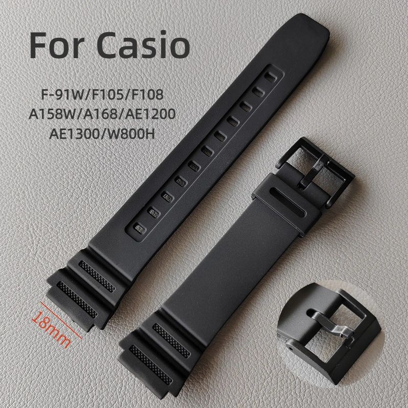 卡西歐 AE-1200 AE-1300 A158 F91W 高級橡膠錶帶