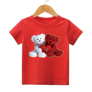 Katun Bear T 恤 Bear T 恤 PE 棉中性女孩男孩最新品質