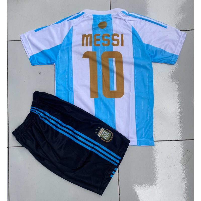 全新 ARGENTINA MESSI 球衣 2024 適合兒童阿根廷梅西球衣 2024