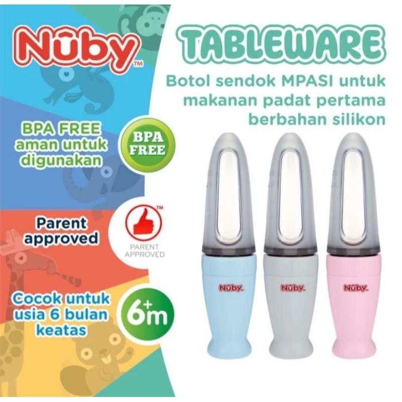 Nuby 全新矽膠擠壓餵食器嬰兒果汁瓶容器