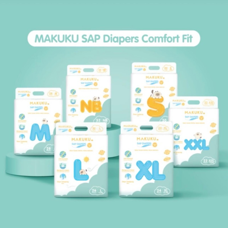Makuku 空氣尿布舒適貼合 NB32 S30 M28 L26 XL24