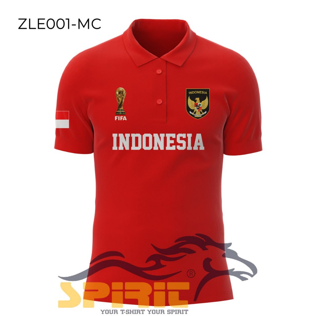 Katun 印尼國家隊 Polo 衫 2024 國際足聯世界杯合格足球領襯衫高級棉 Garuda 領男士女士