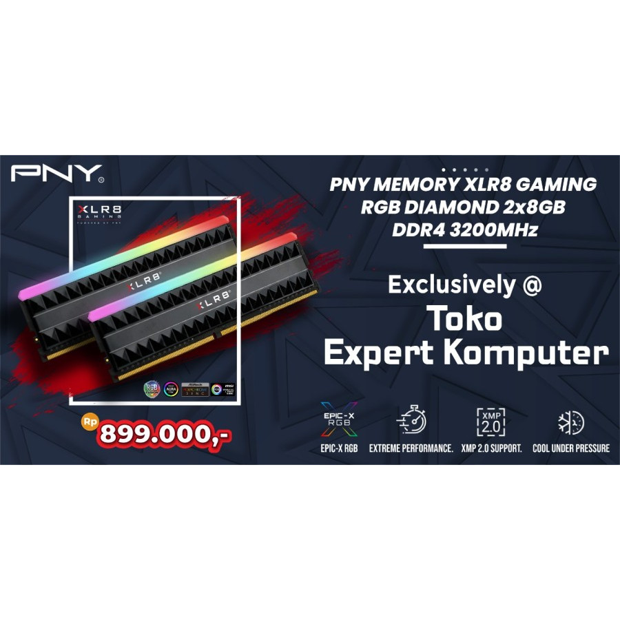 Pny DDR4 XLR8 遊戲光伏鑽石 RGB 16GB 3200Mhz 套件