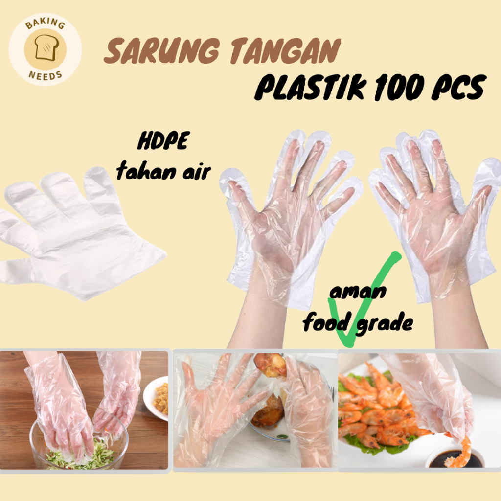 一次性 100 件塑料手套一次性塑料手套衛生無菌