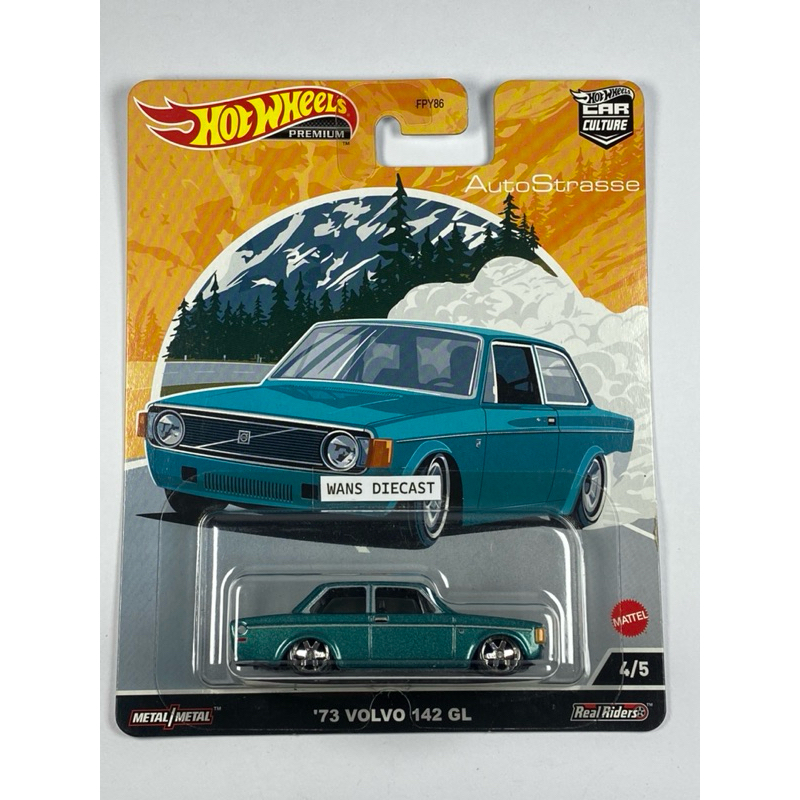 Hijau Hot Wheels Premium 73 沃爾沃 142 GL 綠色汽車底盤