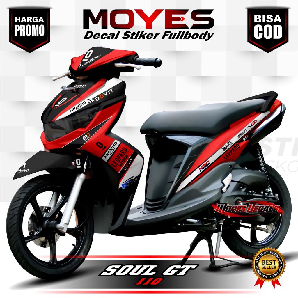 山葉 最新貼花貼紙全身 Yamaha Soul Gt 110 設計 Motiv Leopardd