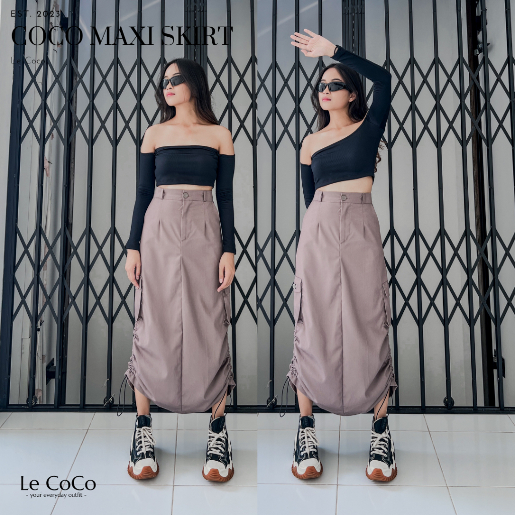 Lecoco COCO 短裙長款抽繩半身裙